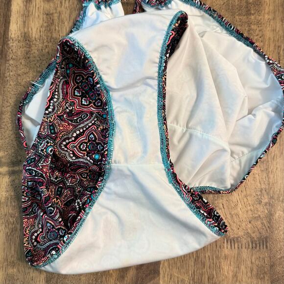 Volcom Women’s Tidal Motion Tie One-Piece Swimsuit Geometric Multi Size Medium - Picture 6 of 6